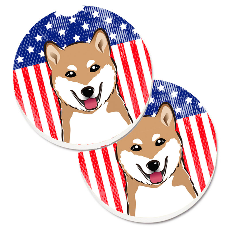 Sous-verre american flag, Shiba Inu