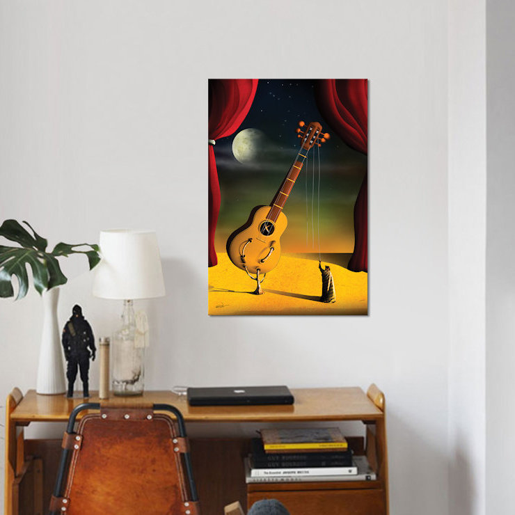 « violao guitare », impression sur toile, H 12 po x l 8 po x P 0,75 po, Toile tendue, Pas de tapis