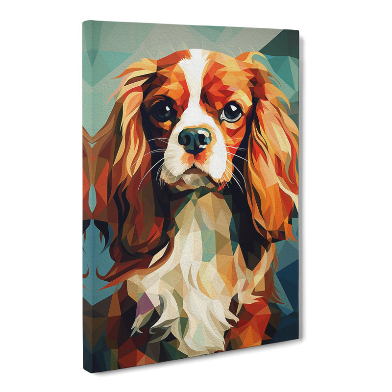 Cavalier King Charles Spaniel Cubism - No Frame Print, 76cm H x 50cm W x 3cm D