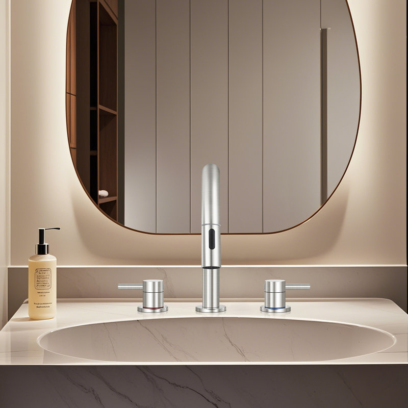 2-handle Bathroom Faucet with Drain Assembly, Brushed Nickel