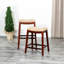 Tabouret de bar de 30 po avec assise en cuir de cerisier et en os, de conception confortable et chic-64421847-64421846