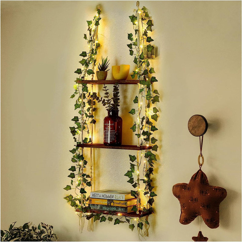 Weakley 3 Piece Wood Floating Shelf, Black