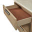 Table de chevet à deux tiroirs avec détails en corde, fonctionnalité silencieuse à fermeture en douceur, charge intégrée, espace central ouvert, garniture en pierre, bois massif beige +, 17,07 po de profondeur, 28,51 de largeur, 27,59 de hauteur, 126,1 lb