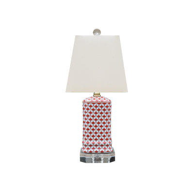 LAMPE PORCELAINE À POISSONS ROUGE