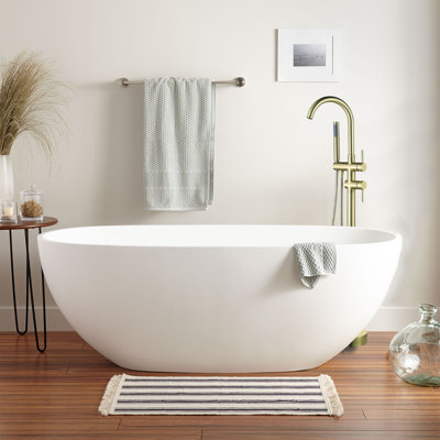 Single Handle Floor Mount Freestanding Tub Faucet Bathtub Filler With Hand Shower