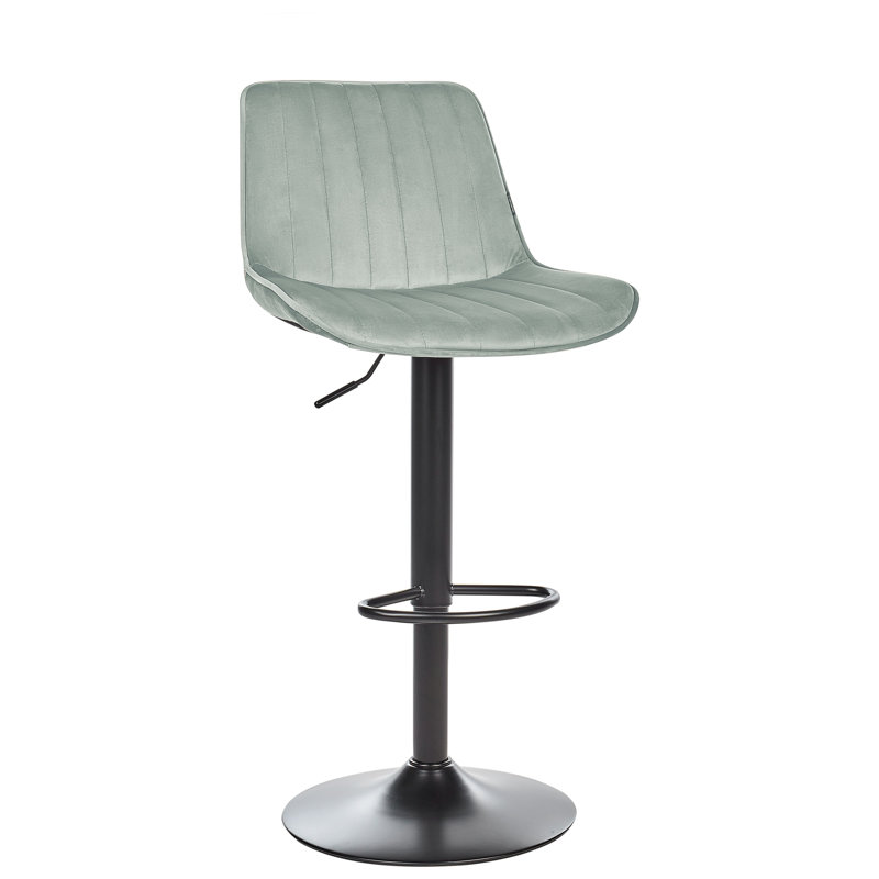 Colesburg Swivel Upholstered and Velvet Adjustable Height Bar Stool with Steel Frame
