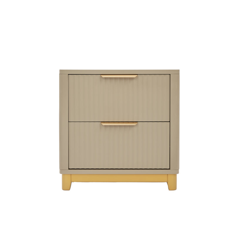 Devingo 50cm W Bedside Table, Clay