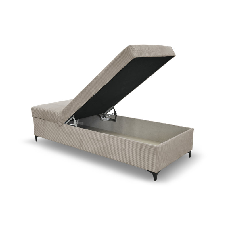 Obla Upholstered Chaise Lounge, Light Brown