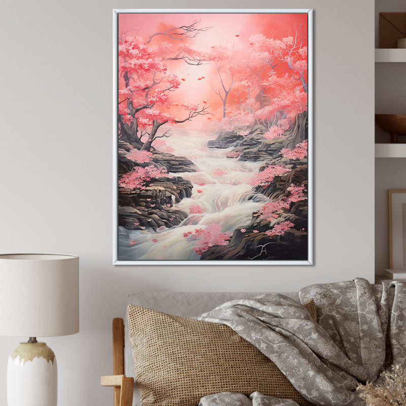 " Japan River Rippling Reality ", White Floater Framed, 20" H x 12" W x 1" D