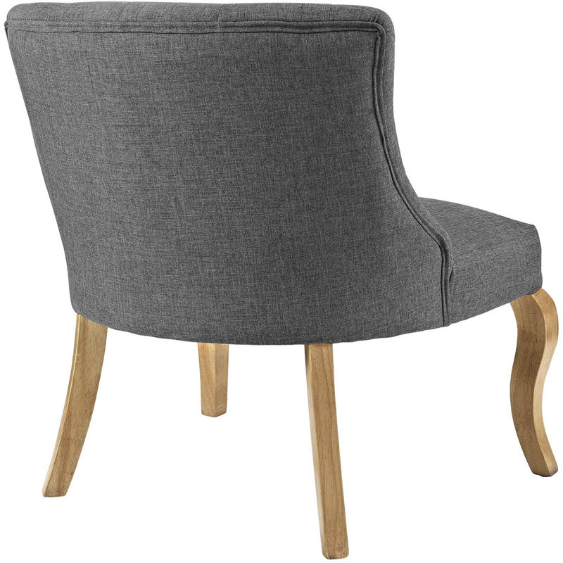 Fauteuil Royal en tissu rembourré gris