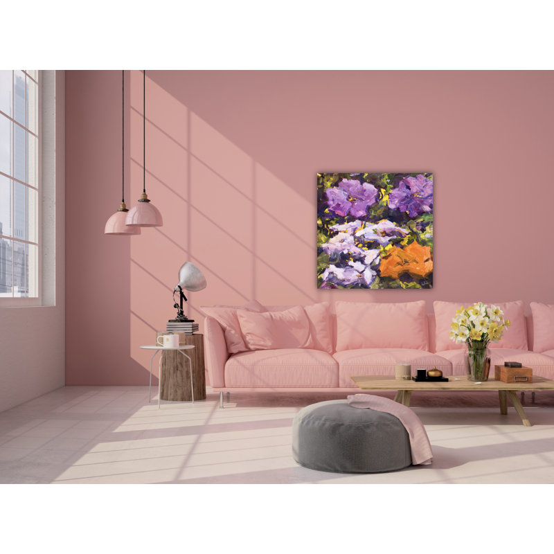 Pansies By John Beard - Gallery Wrapped Canvas Print Print by John Beard, 22'' H x 22'' W x 3" D, Unframed
