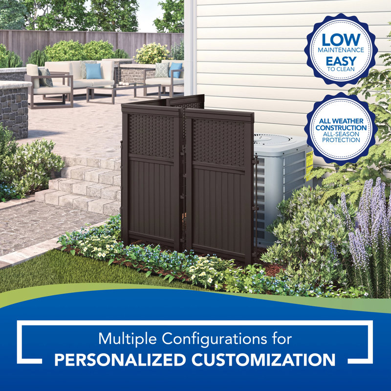 Java Resin Wicker Folding Privacy Screen Enclosure