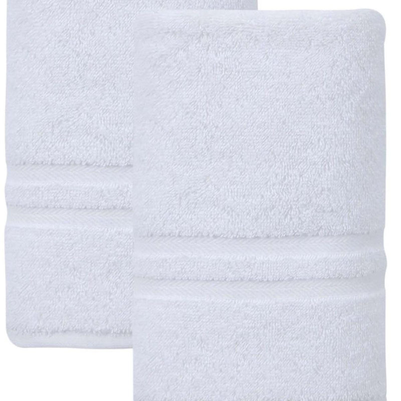 Ensemble de deux essuie-mains en coton turc blanc 16 po x 30 po