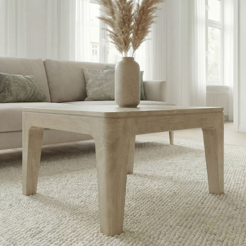 Square White-Washed Mango Wood Coffee Table