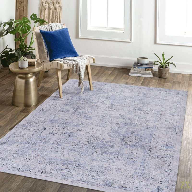 Washable Rug 9X12 Area Rug (9'X12')Non-Slip, Non-Shedding Low-Pile Rug For Living Room, Bedroom, Kitchen And High-Traffic Areas
