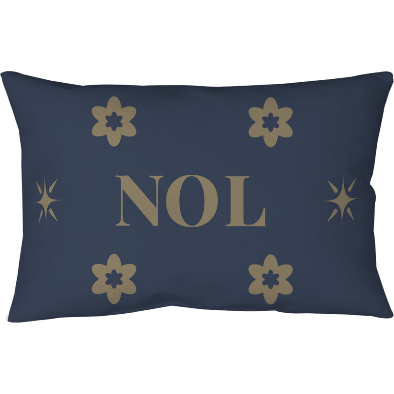 Coussin en polyester filé et fermé New Orleans Basketball, Bleu marine/doré, Rectangulaire H 14 po x l 20 po