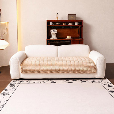 Pet-Friendly Shaggy Sofa Cover - Thick Plush Furniture Protector For Living Room, Tatami, Bay Window, Or Headboard Use