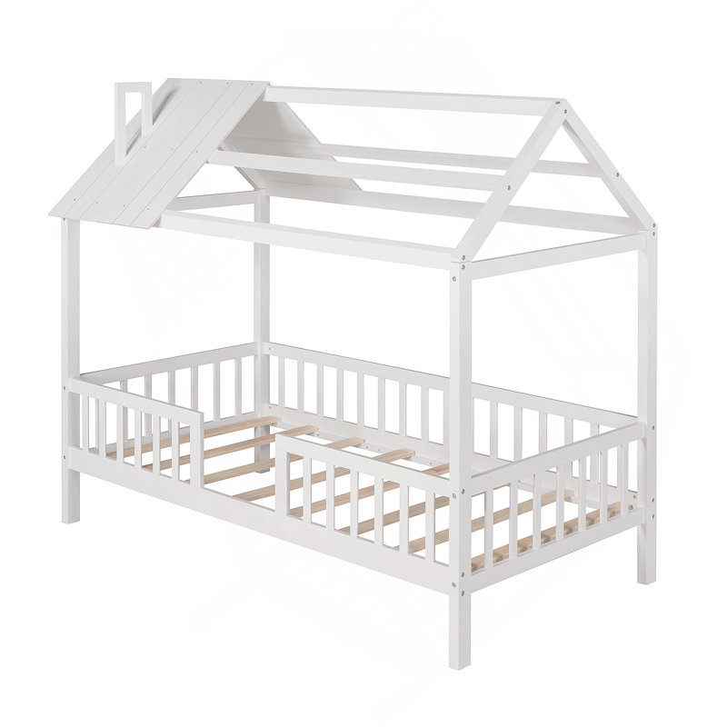 Lit en bois avec clôture Wood House