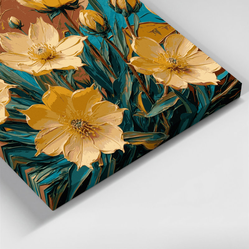 «Southwestern Plants Golden Columbine 166», art mural sur toile brune, H 12 po x l 18 po