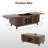 Wooden Mid-Century Coffee Table With Sliding Top, Storage, And Doors, Walnut Finish, 47 Inch | Gift Idea