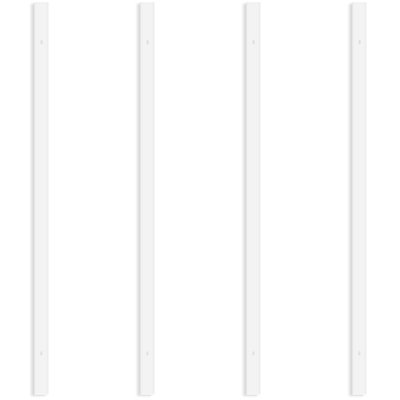 Luxrite 6FT H Track Light Rail, Single Circuit 120V H-Type Track System, Compatible with Standard H Track Heads, Track Rail with End Caps White 4 Pack