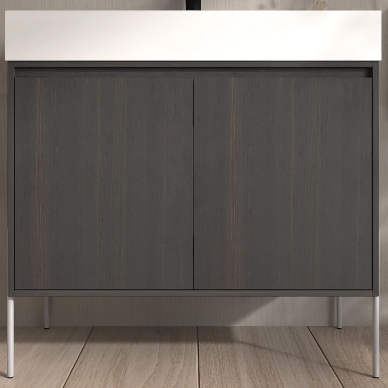 Meuble-lavabo simple 35,4 po avec plateau en résine