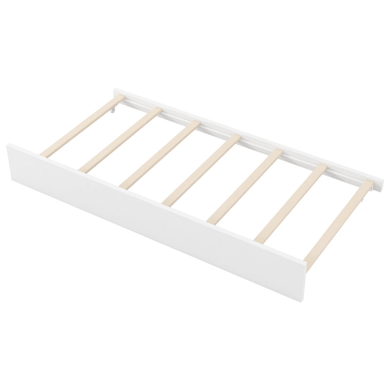 Wood Daybed with Trundle, Storage Shelves and USB Charging, Upholstered Backrest Sofa Bed with Wheels - White/Espresso, Twin