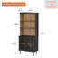 Bibliothèque haute avec tiroirs, bibliothèque en bois 72,8 pouces avec rangement, bibliothèque moderne Mid-Century avec tablette réglable-612228108