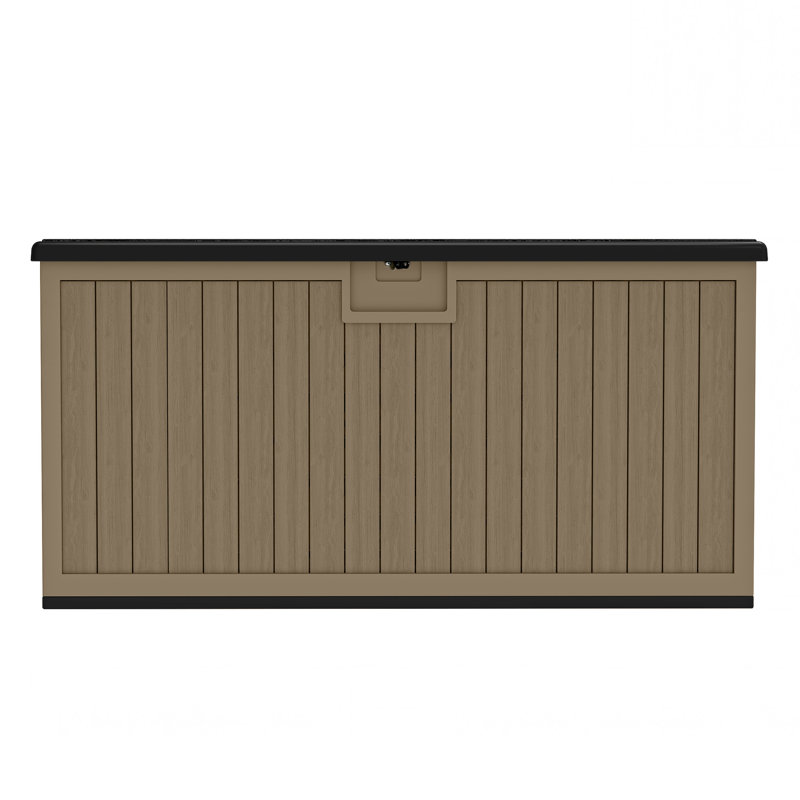 150 Gallon Large Outdoor Patio Deck Box with Easy Lift Lid, All Weather Resin Storage, and Divider, 150, Black