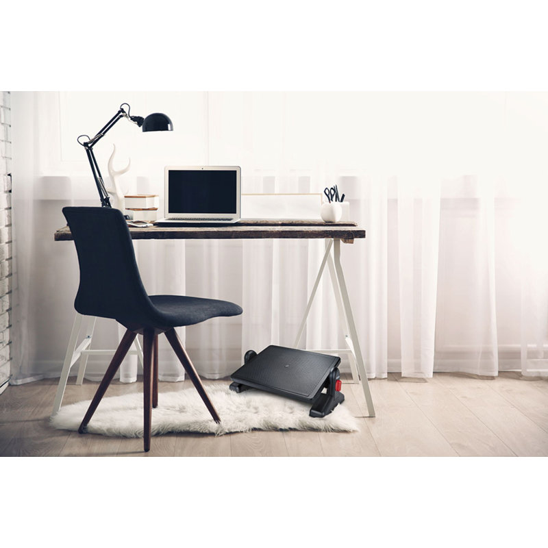 Ergonomic Adjustable Black Office Footrest
