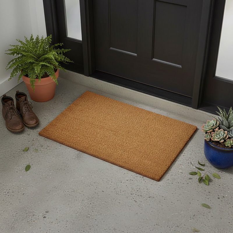 Tapis d'extérieur en fibre de coco Shelter, Naturel, Rectangulaire 1 pi 4 po x 2 pi