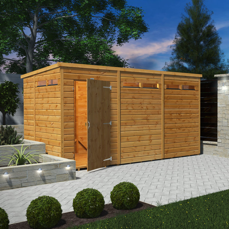 Powersheds 12 x 6ft Timber Tongue & Groove Security Pent Garden Shed
