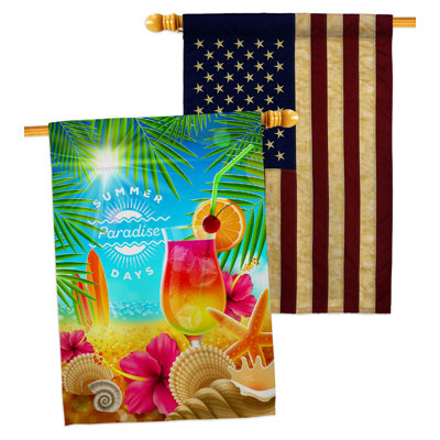 Drapeau de maison en polyester 40 H x 28 W Summer In Paradise