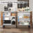 58" Modern Coffee Bar with 4 Doors-1411465112
