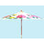 9' Wooden Umbrella with Hand Painted Cover-1841093812