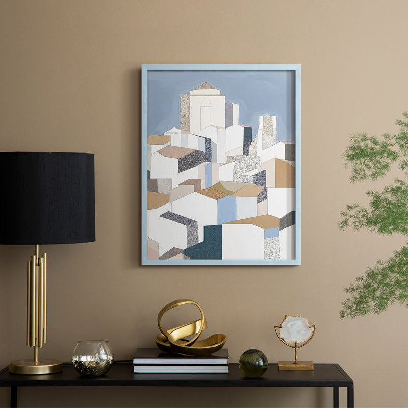 «Abstract XXXII», reproduction encadrée - prête à être accrochée - fabriquée aux États-Unis, H 14 po x l 11 po, Bleu