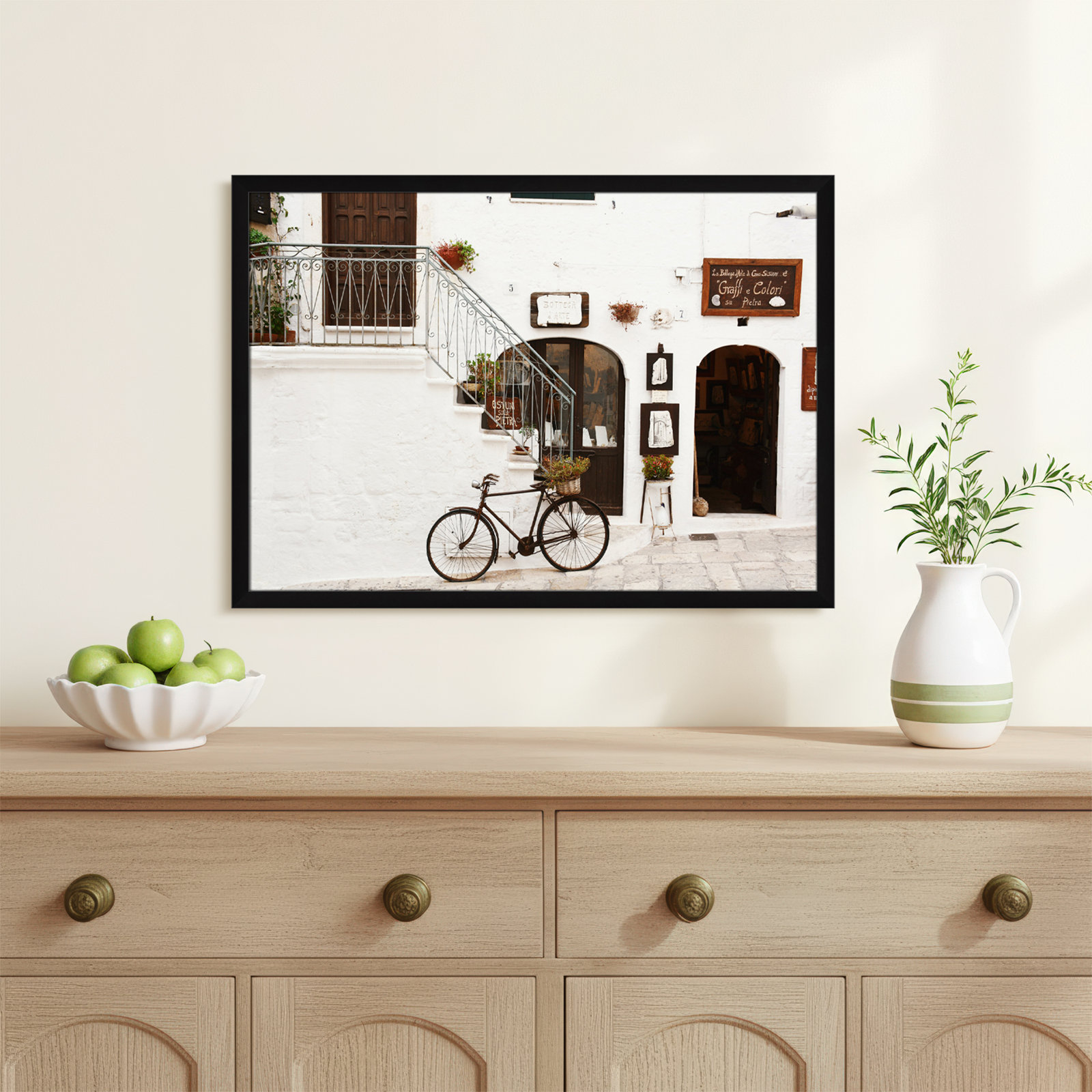 La Bottega D'arte by - Single Picture Frame Print, Black Framed, 30.5" H x 42.5" W x 0.75" D