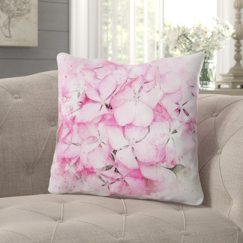 Coussin décoratif fleur Judd, Microsuède, Intérieur
