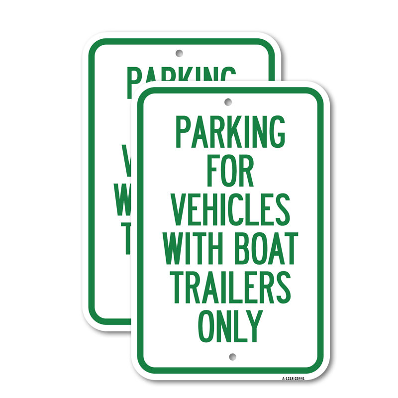 (Paquet de 2) Enseigne en aluminium de gros calibre 12 po x 18 po pour véhicules avec remorques de bateau