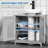 Cabinets Under Sink Bathroom Slate Gray, Modern 2-Door with Adjustable Shelves | Minimalist | MDF