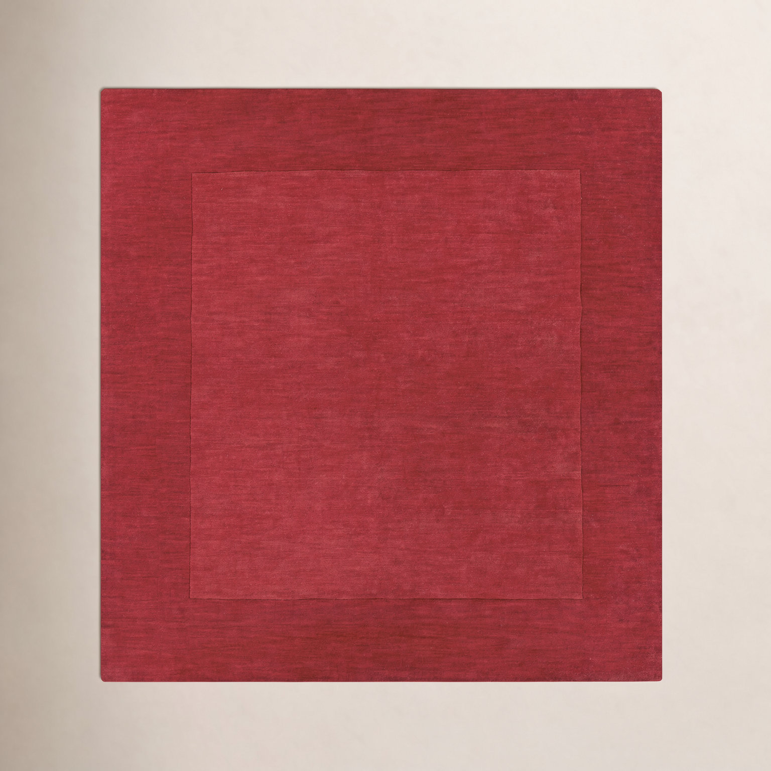 Dolma Red Scarlet Hand-Loomed Wool Rug, Square 8'