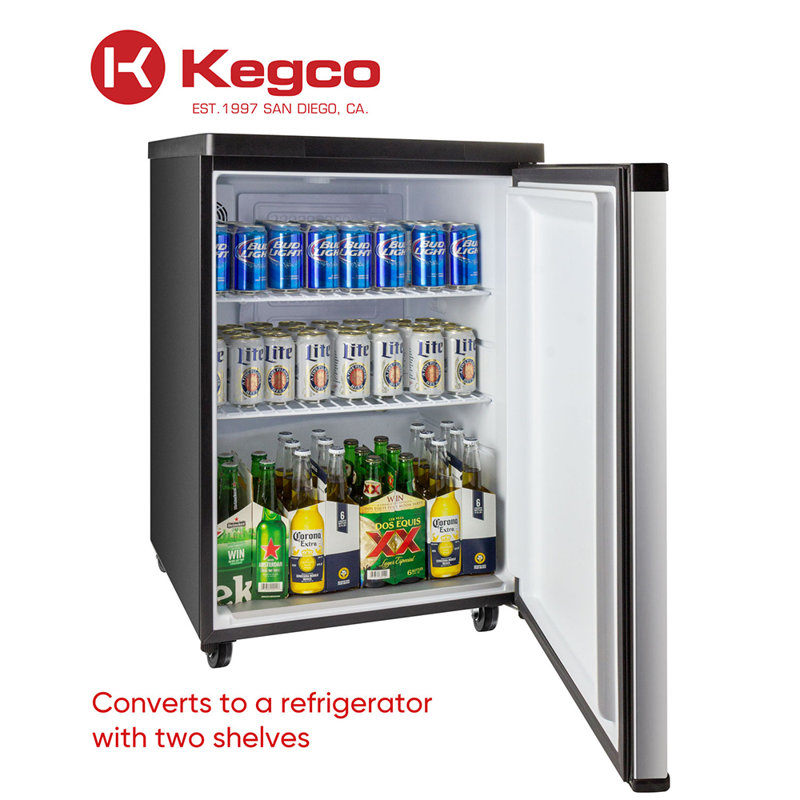 Stainless Steel Dual Tap Freestanding Kegerator with Adjustable Temperature