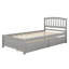 Structure de lit simple avec rangement, lit plateforme en bois avec deux tiroirs et tête de lit, support à lattes en bois-699690776