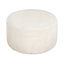 Rond avec revêtement en velours côtelé beige - 30,85 x 16,71, siège confortable en mousse dense et système de ressorts, pièce de décor polyvalente revêtue de 30,50 de large, profonde, 16,25 de haut, élégance minimaliste, parfaite
