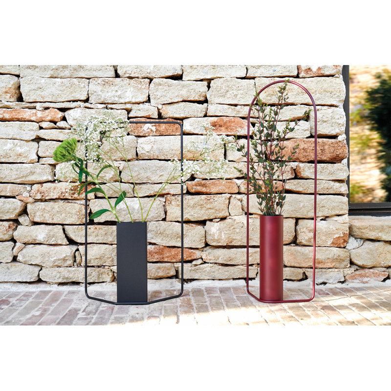 Itac Steel Floor Vase, Black Cherry