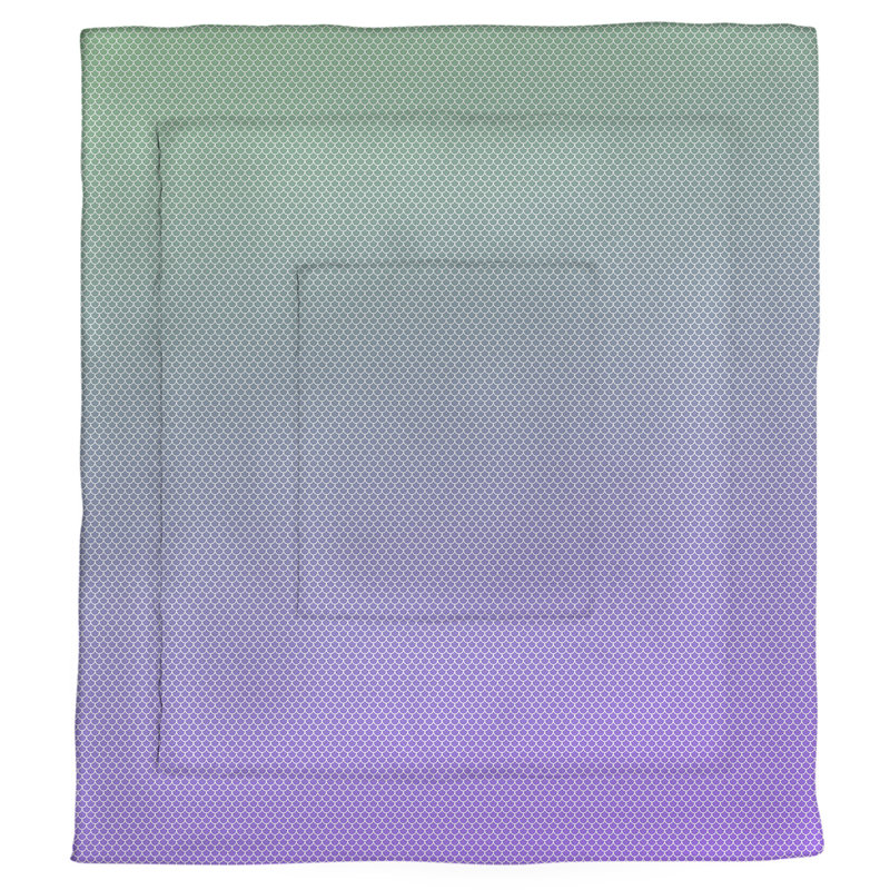 Édredon simple réversible Katelyn Elizabeth, Édredon grand, Vert clair / mauve clair