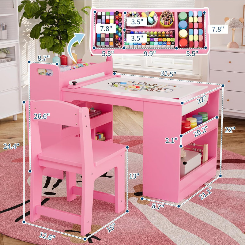 Kids and Chair Set, Pink