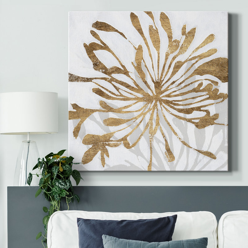 Toile tendue Golden Gilt Bloom I-Premium Gallery - prête à être accrochée, H 24 po x l 24 po x P 1 po