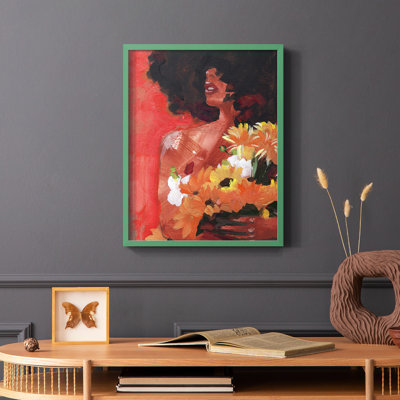Through the Flowers I Framed Print - Solid Wood