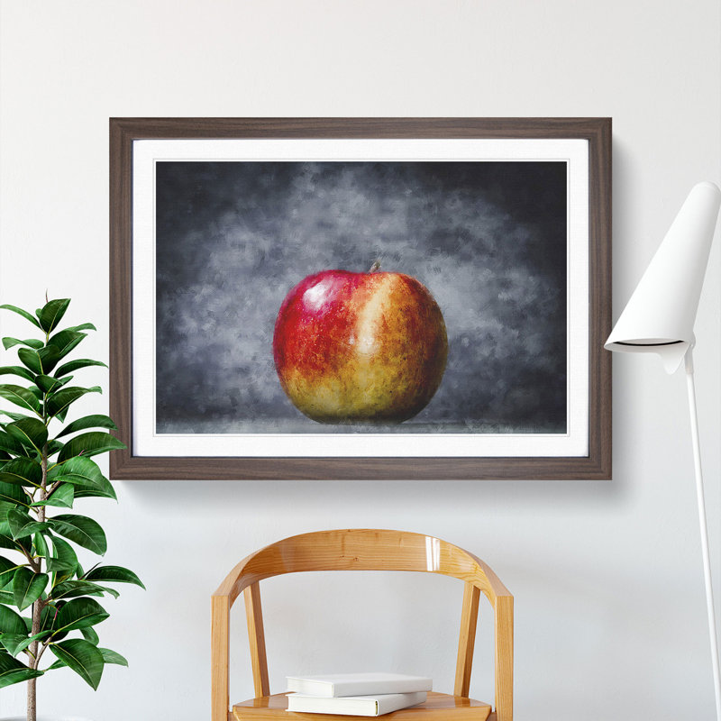 Apple Fruit - Picture Frame Painting, Walnut Framed, 48cm H x 65cm W x 2cm D